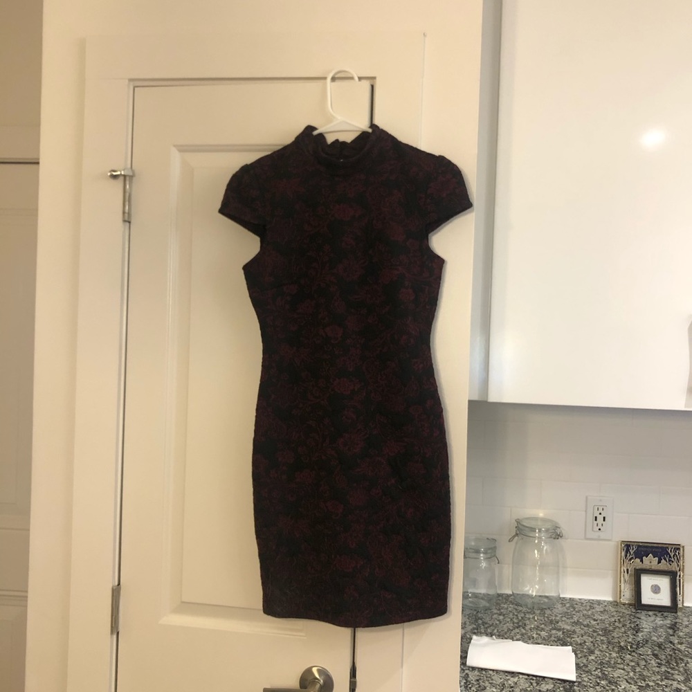 Navy and maroon dress